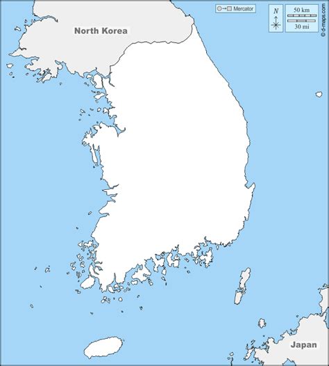South Korea Free Map Free Blank Map Free Outline Map Free Base Map