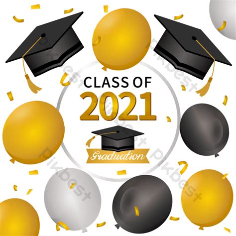 2021 Graduation Border Beautiful Balloons Png Images Ai Free Download
