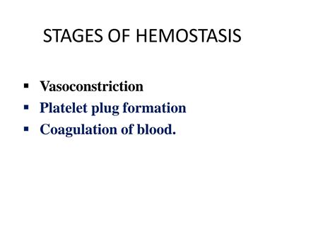 Solution Hemostasis Stages Of Hemostasis Studypool