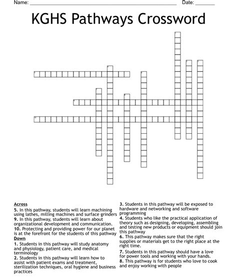 Kghs Pathways Crossword Wordmint