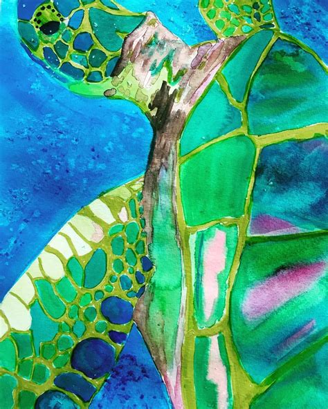 Tammy Burks On Instagram Mixed Media Sea Turtle Watercolor Tombow