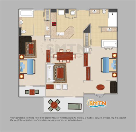 Marriott Ko Olina Beach Club 3 Bedroom Floor Plan