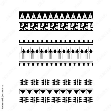 Polynesian Armband Tattoo Stencil Pattern Samoan Black And White