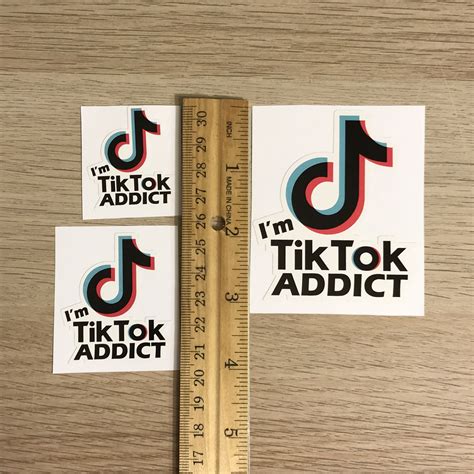 12 Stickers Im Tik Tok Addict Vinyl Decal For Birthday Etsy