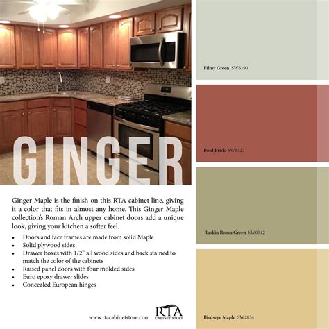 Color Palette To Go With Our Ginger Maple Kitchen Cabinet Line This