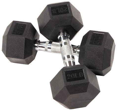 Balancefrom Rubber Encased Hex Dumbbells 20 Lbs Pair