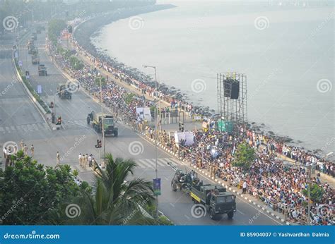 An Aerial View Of The Indian Republic Day Parade At Marine Drive In Mumbai Editorial Photo