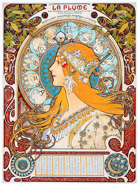 Mucha Advertisement Alphonse Mucha Art Art Nouveau Bonito La Plume Print Hd Phone