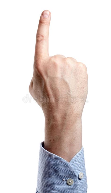 Man S Hand Isolated On White Index Finger Up Stock Image Image Of