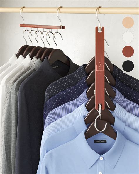 buy moralve space saving hangers for closet organiser 4 pack wood shirt organiser for closet