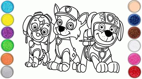 Drawing And Coloring Paw Patrol For Kids How To Draw Paw Patrol