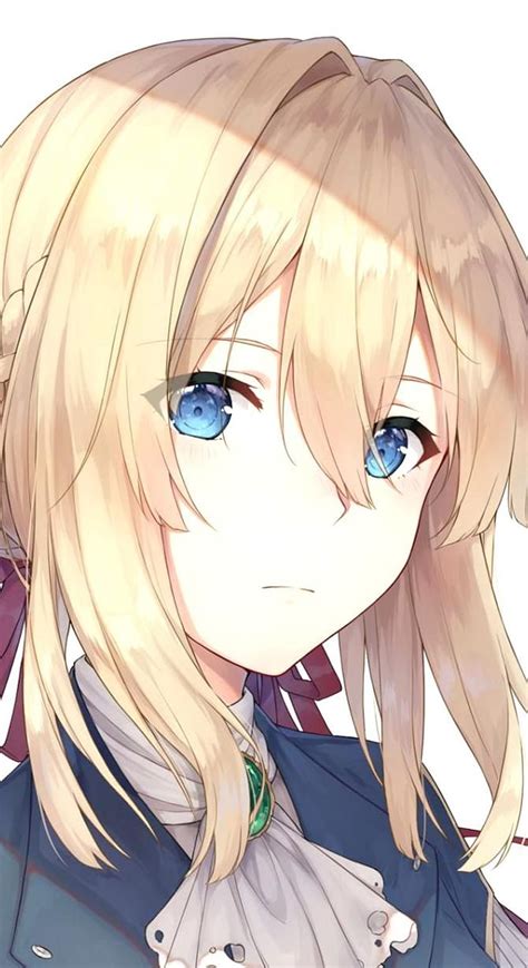 Anime Violet Evergarden Blonde Blue Eyes Face Girl Violet Evergarden