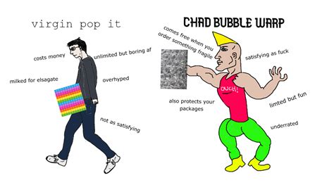 virgin pop it vs chad bubble warp virginvschad