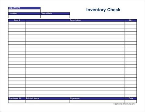 Free physical inventory count sheet template. Free Physical Inventory Check Sheet (Wide) from Formville