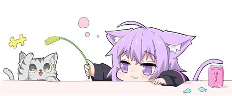 Animal Animal Ears Blush Cat Catgirl Cat Smile Drink Fang Hololive