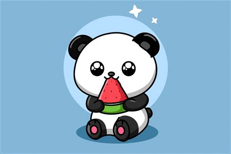 Cute Panda Eating Watermelon Graphic By Nevesgraphic777 · Creative Fabrica