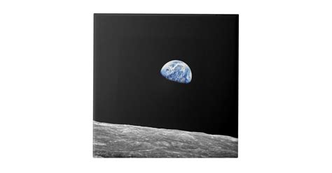 Nasa Apollo 8 Earthrise Moon Lunar Orbit Photo Ceramic Tile Zazzle