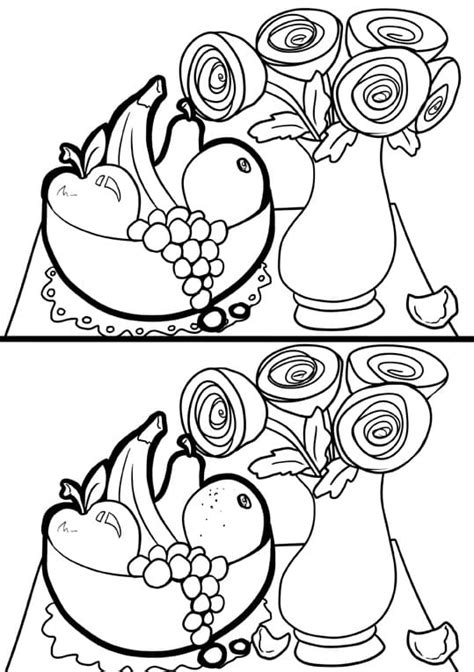Easy To Find 5 Differences Coloring Page Free Printable Coloring