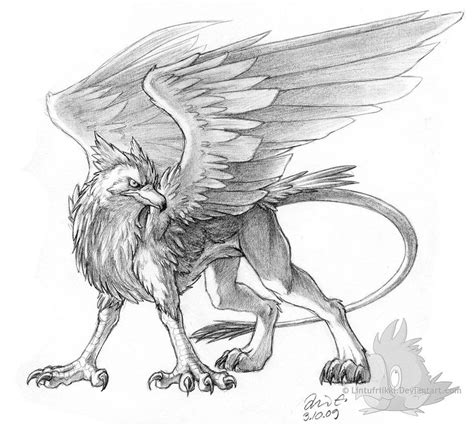 Pencil Gryphon Mythical Creatures Creature Drawings Mythical