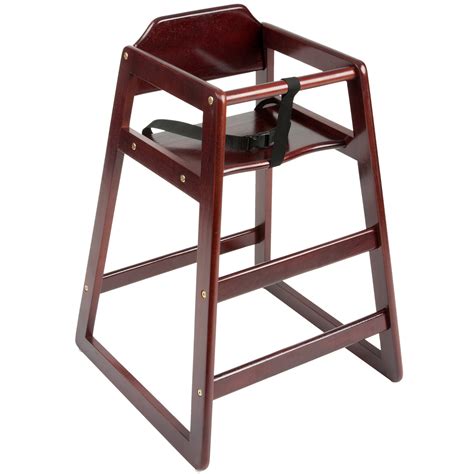 Lancaster Table And Seating Assembled Stacking Restaurant Wood High Chair