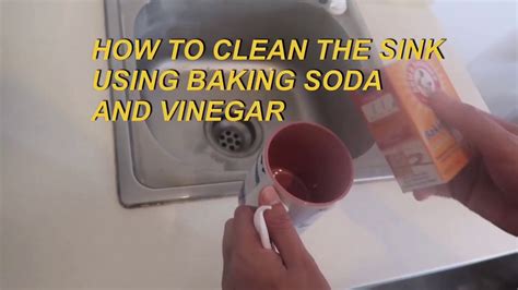 Add a few drops of liquid dishwashing detergent to the vinegar and water solution to clean extremely grimy cabinets. HOW TO CLEAN THE SINK USING BAKING SODA AND VINEGAR - YouTube