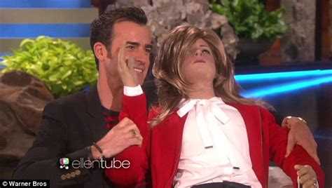 Justin Theroux Gets A Life Size Jennifer Aniston Doll From Ellen