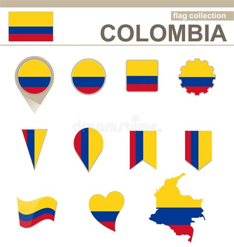 Mapa Y Bandera De Colombia En Círculo Mapa Bandera De Colombia