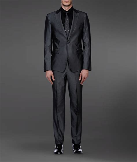 Lyst Emporio Armani One Button Suit In Gray For Men