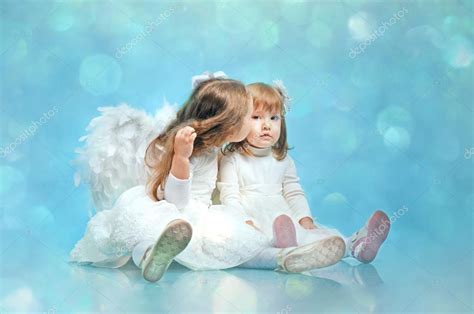 Angels Photoshoot Cute Little Angels — Stock Photo © Foreverbluebird