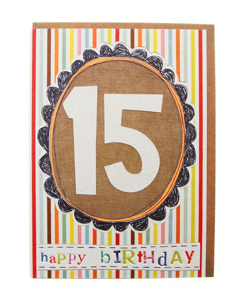 Hand Finished 15th Birthday Card Karenza Paperie