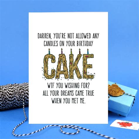 Personalised Funny Boyfriend Birthday Card Wtf Blank