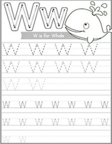 Letter W Tracing Worksheets For Preschool Kind Worksheets