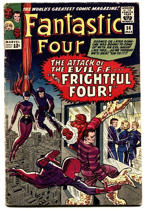 Fantastic Four 36 First Medusa Frightful Four Marvel Comic Book 1965
