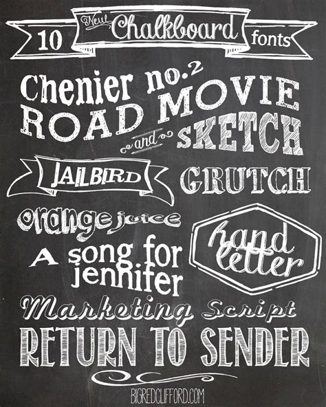 Big Red Clifford Free Chalkboard Fonts And A Printable Chalkboard