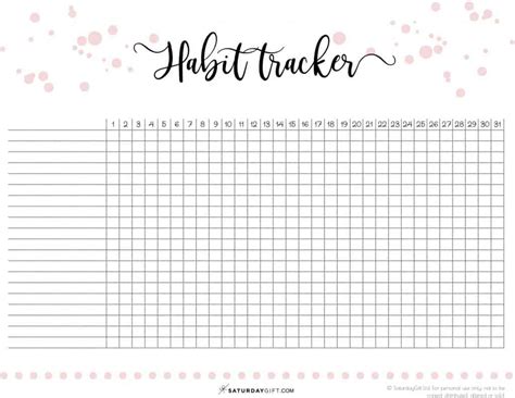 Free Monthly Habit Tracker Printable