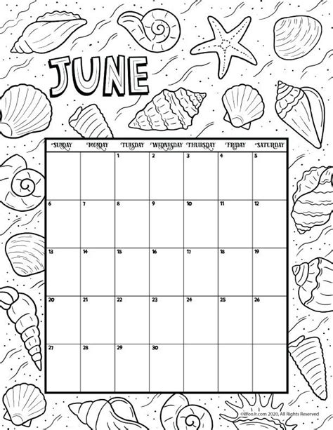Printable Coloring Calendar For 2021 And 2020 Woo Jr Kids
