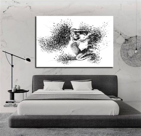 His And Hers Bedroom Wall Art Sexy Abstract Art Print Pencil Etsy
