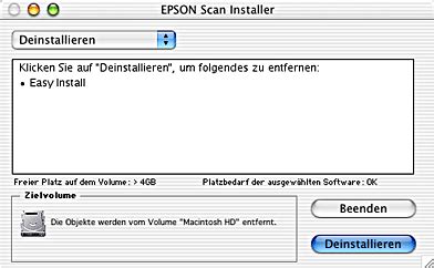 Haben wir ihr betriebssystem korrekt erkannt? EPSON Scan deinstallieren