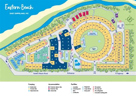 Nrma Eastern Beach Holiday Park Lakes Entrance Park Map Escape To
