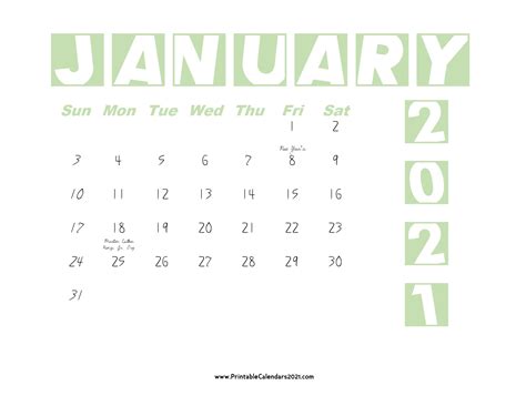 January 2021 editable calendar with holidays. 65+ Printable Calendar January 2021 Holidays, Portrait ...