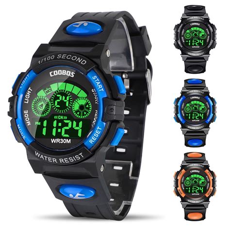 Kids Digital Watch Boys Sports Waterproof Led Watches With Alarm