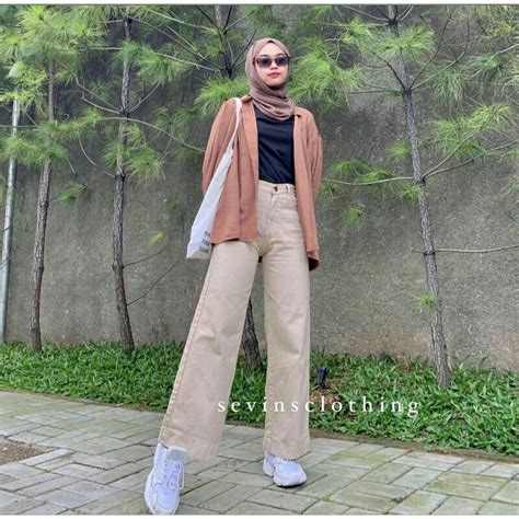 Celana Kulot Jeans Wanita Lilac Highwaist Jens Cewe Panjang Cut Bray
