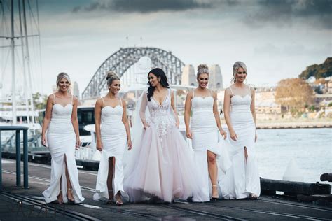 Bride Wears Pink To Her Wedding While Her Bridesmaids Wear White Allure