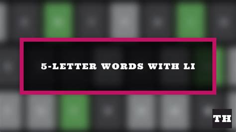 Li 5 Letter Words Letter Words Unleashed Exploring The Beauty Of