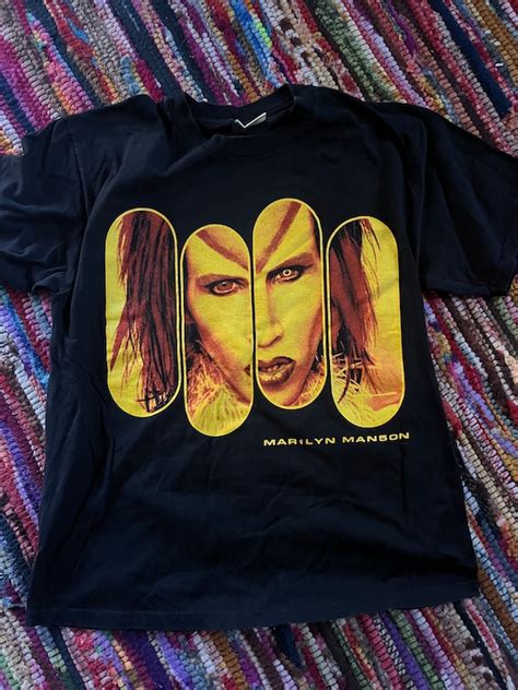 Vintage 90s Rare Marilyn Manson Rock Is Dead Tee Wi Gem