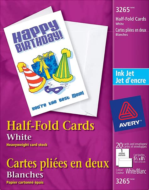 Avery Half Fold Greeting Cards With Envelopes For Inkjet Printers 5 1