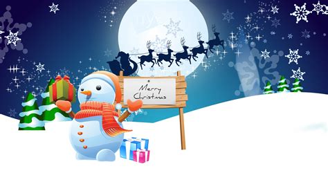 Snowman Merry Christmas Wallpapers Hd Wallpapers Id 10574