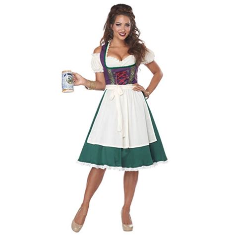 women tradition oktoberfest dirndl beer maid outfit bar waitress beer girl dress cosplay