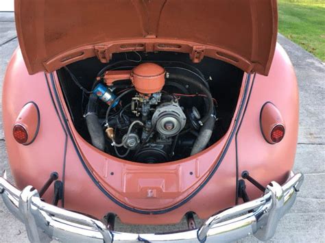 1960 Coral Red Euro Vw Rag Top Beetle Classic Volkswagen Beetle Classic 1960 For Sale