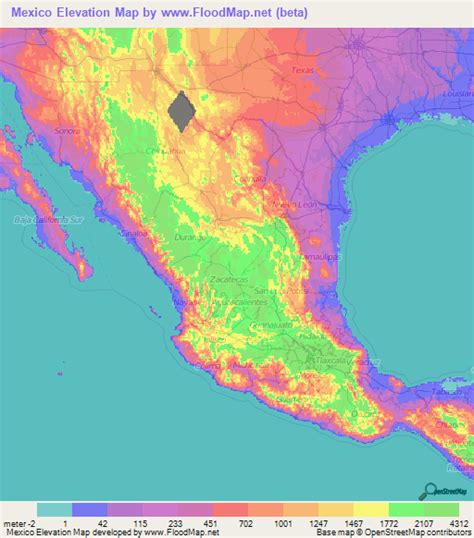 Mexico Elevation And Elevation Maps Of Cities Topographic Map Contour